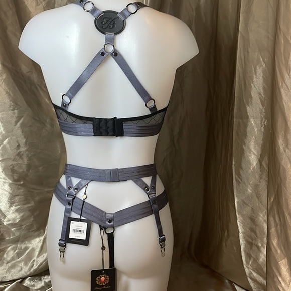 Honey Birdette Vintage Harnessed Grey 3 PC Set - Picture 3 of 11